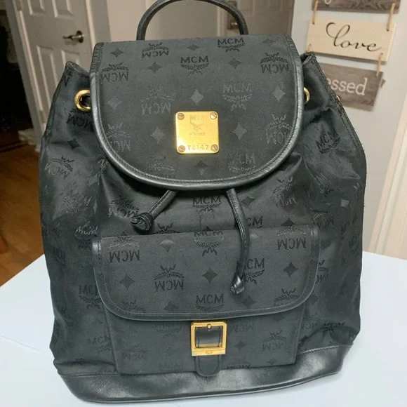MCM | Bags | Mcm Black Nylon Authentic Backpack | Poshmark display picture 1
